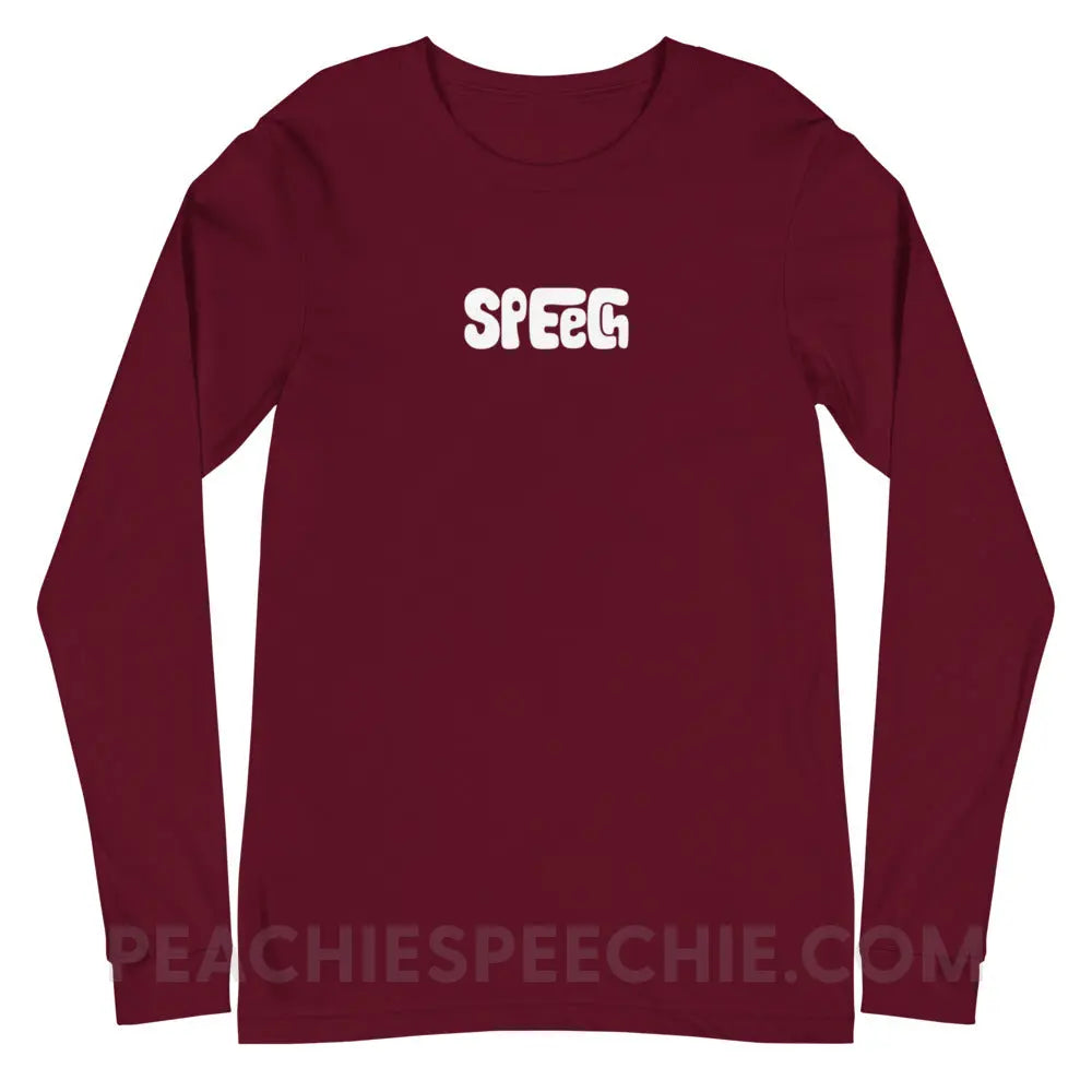 Speech Language Pathology Smush Premium Long Sleeve - Maroon / XS - peachiespeechie.com
