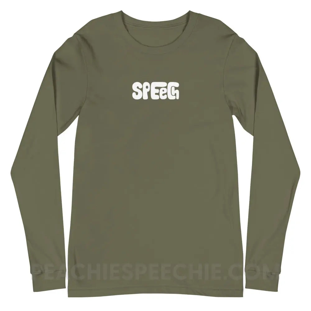 Speech Language Pathology Smush Premium Long Sleeve - Military Green / XS - peachiespeechie.com