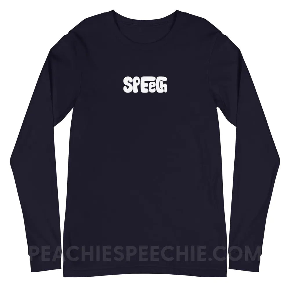 Speech Language Pathology Smush Premium Long Sleeve - Navy / XS - peachiespeechie.com