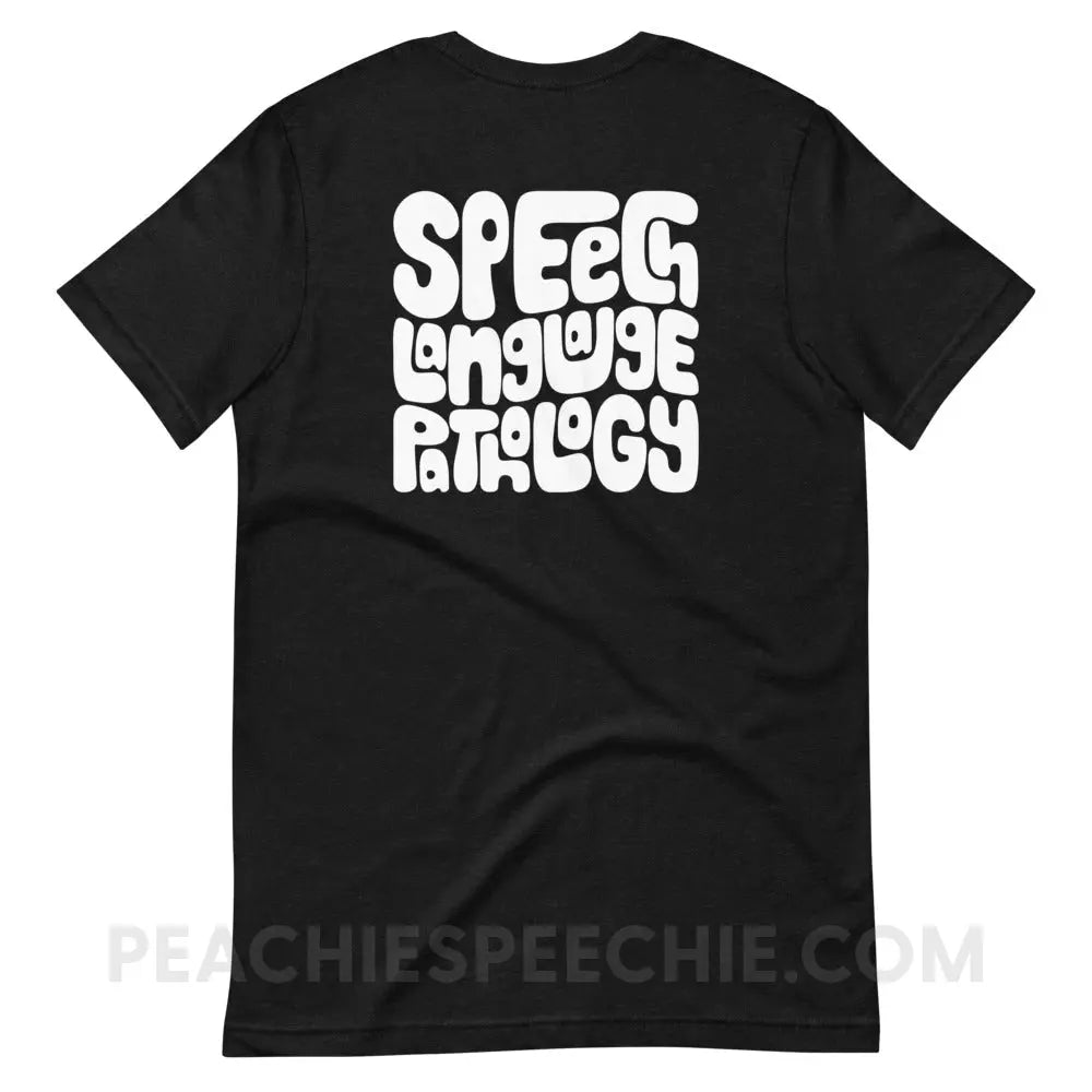 Speech Language Pathology Smush Premium Soft Tee - Black Heather / XS - peachiespeechie.com
