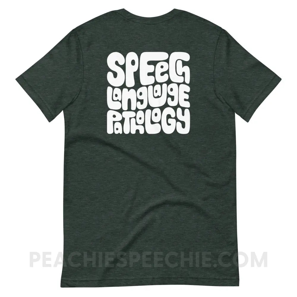 Speech Language Pathology Smush Premium Soft Tee - Heather Forest / S - peachiespeechie.com