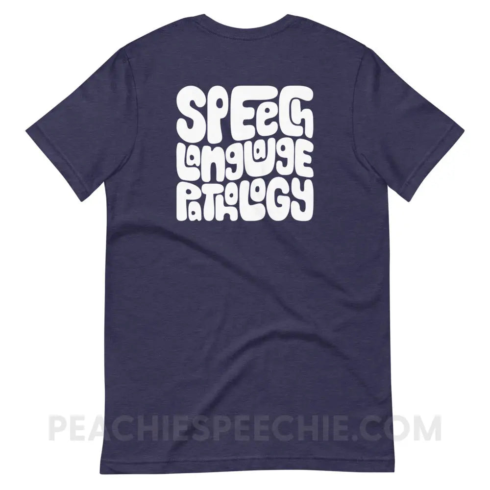 Speech Language Pathology Smush Premium Soft Tee - Heather Midnight Navy / XS - peachiespeechie.com