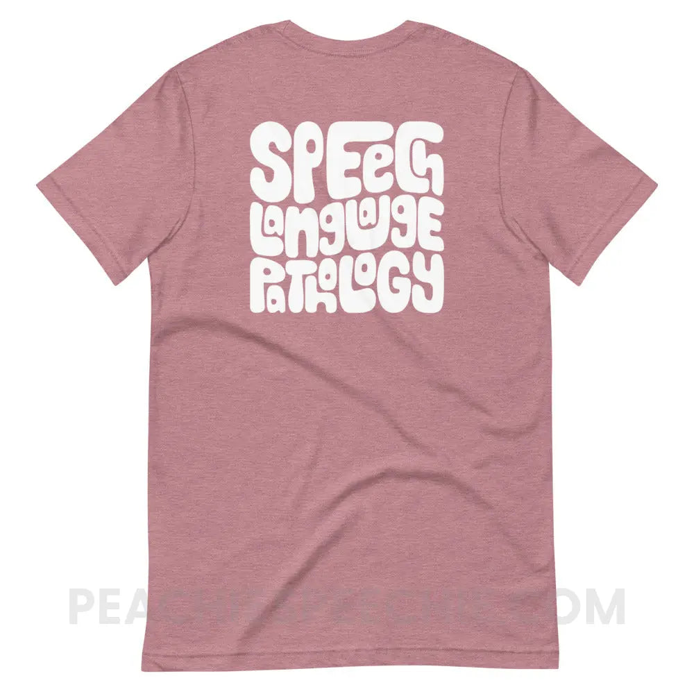 Speech Language Pathology Smush Premium Soft Tee - Heather Orchid / S - peachiespeechie.com