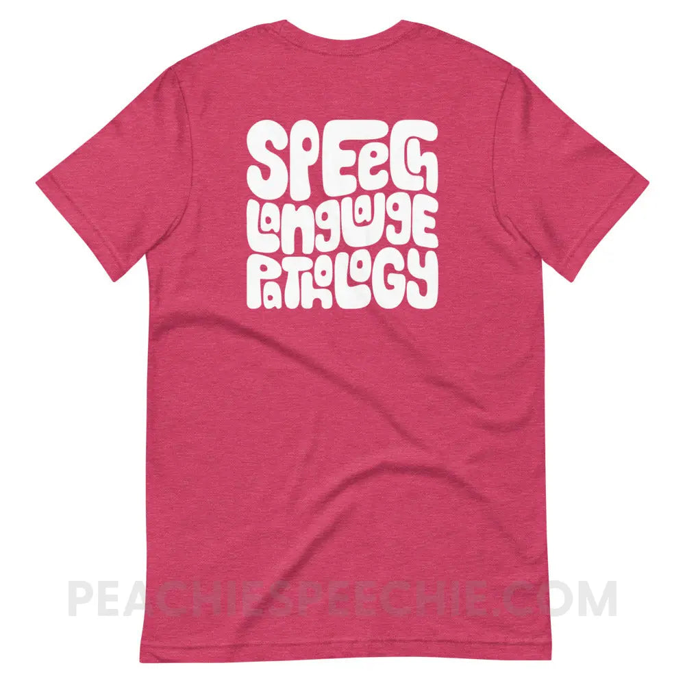 Speech Language Pathology Smush Premium Soft Tee - Heather Raspberry / S - peachiespeechie.com