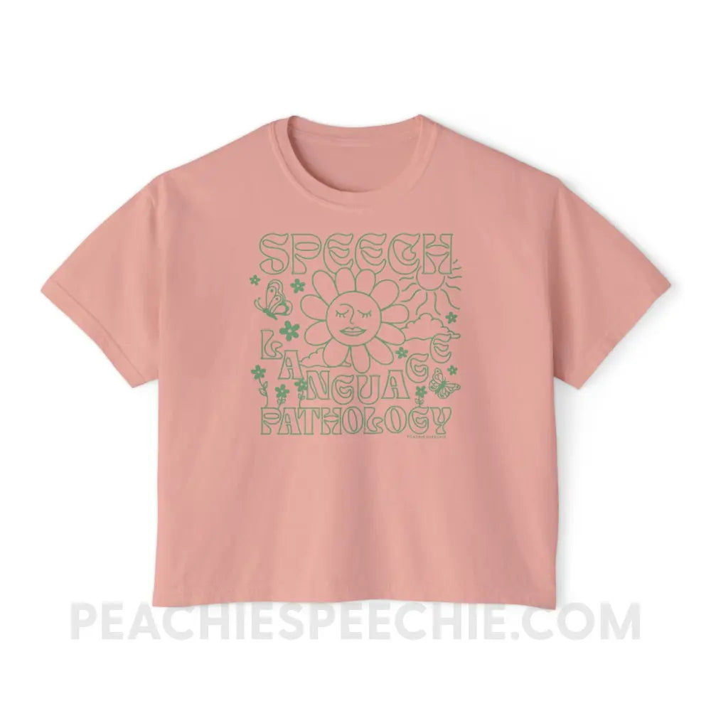 Speech Language Pathology Summer Comfort Colors Boxy Tee - Peachy / S - T-Shirt peachiespeechie.com
