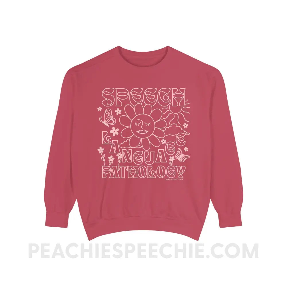Speech Language Pathology Summer Comfort Colors Crewneck - Crimson / S - Sweatshirt peachiespeechie.com