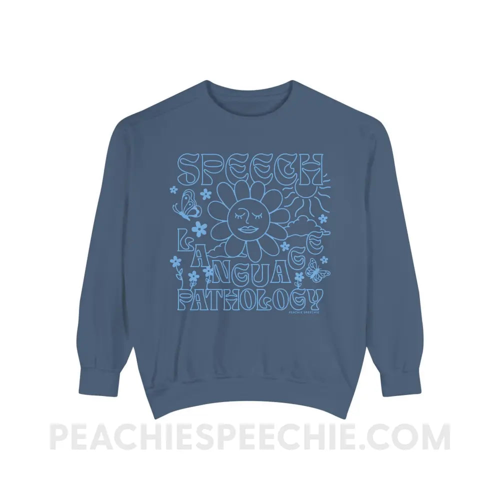Speech Language Pathology Summer Comfort Colors Crewneck - Denim / S - Sweatshirt peachiespeechie.com