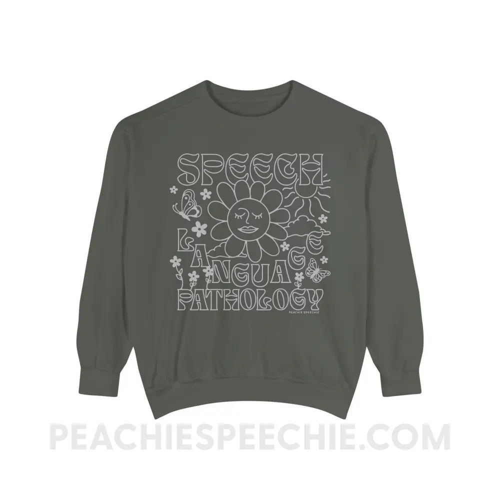 Speech Language Pathology Summer Comfort Colors Crewneck - Pepper / S - Sweatshirt peachiespeechie.com