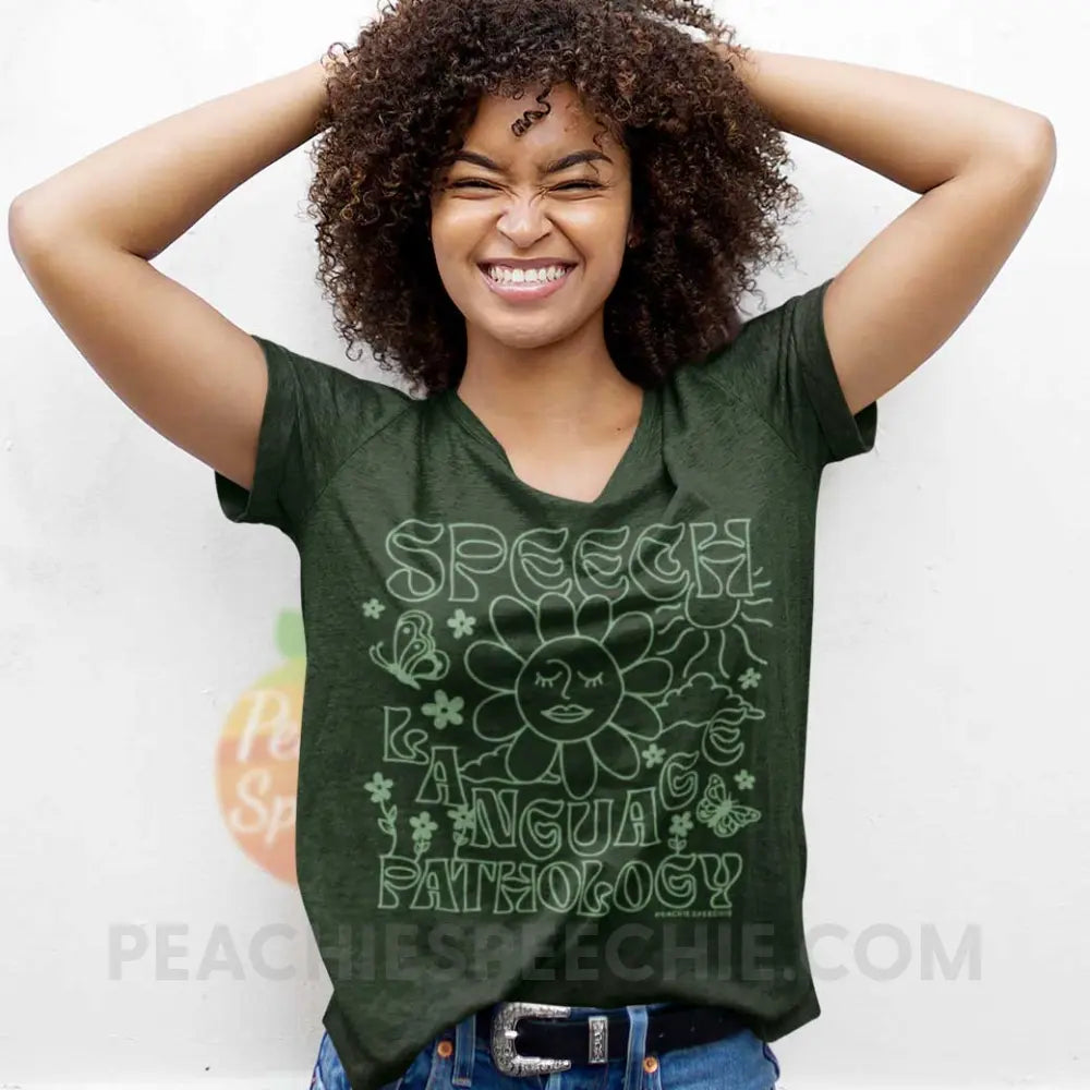 Speech Language Pathology Summer Tri-Blend Tee - Emerald Triblend / XS - peachiespeechie.com
