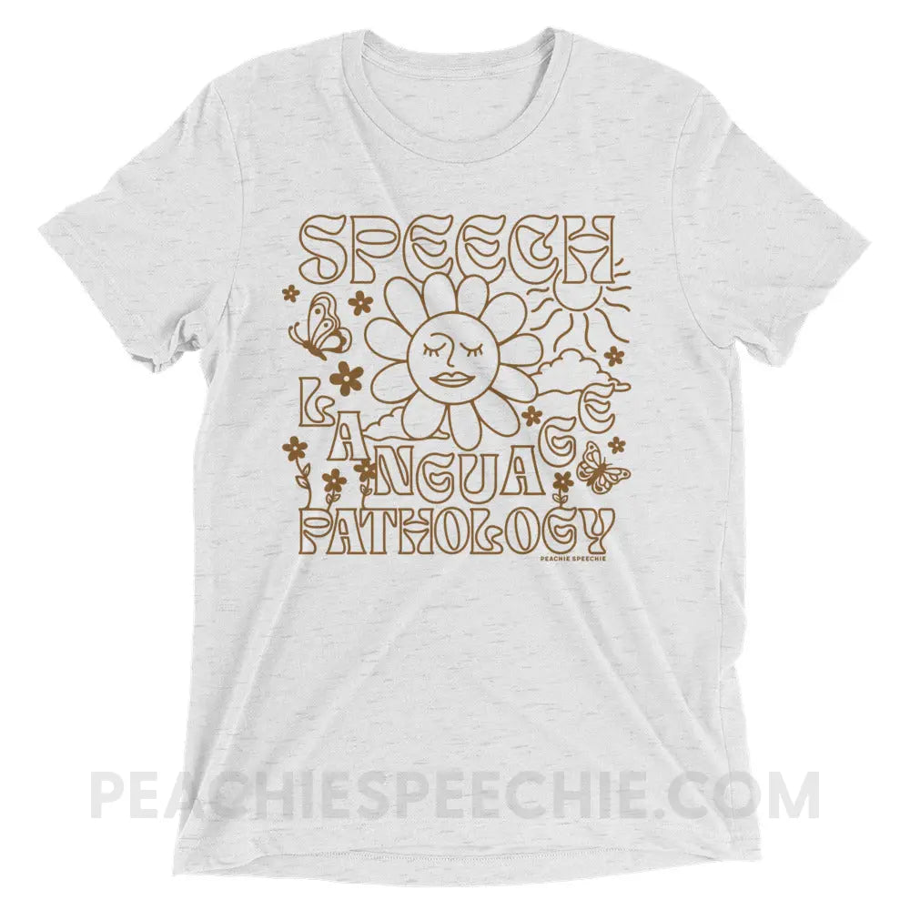 Speech Language Pathology Summer Tri-Blend Tee - White Fleck Triblend / XS - peachiespeechie.com