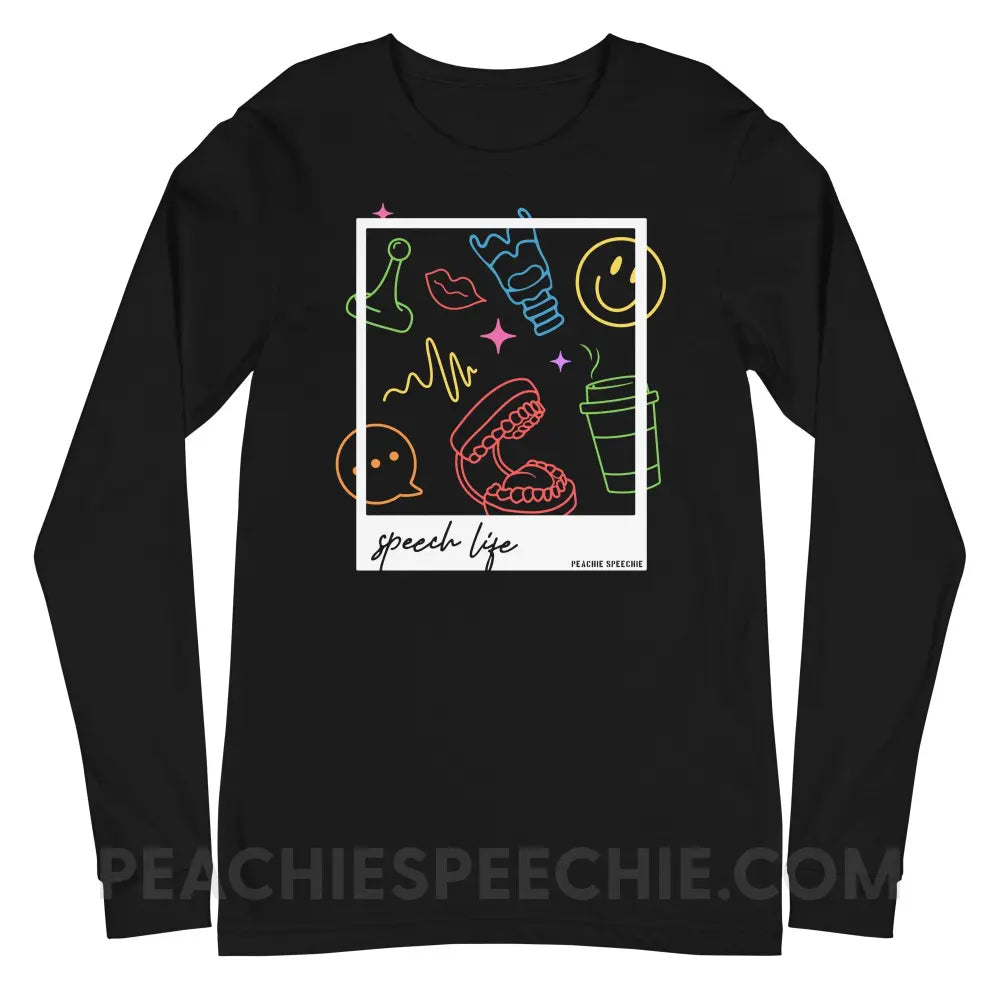 Speech Life Polaroid Premium Long Sleeve - Black / XS - peachiespeechie.com