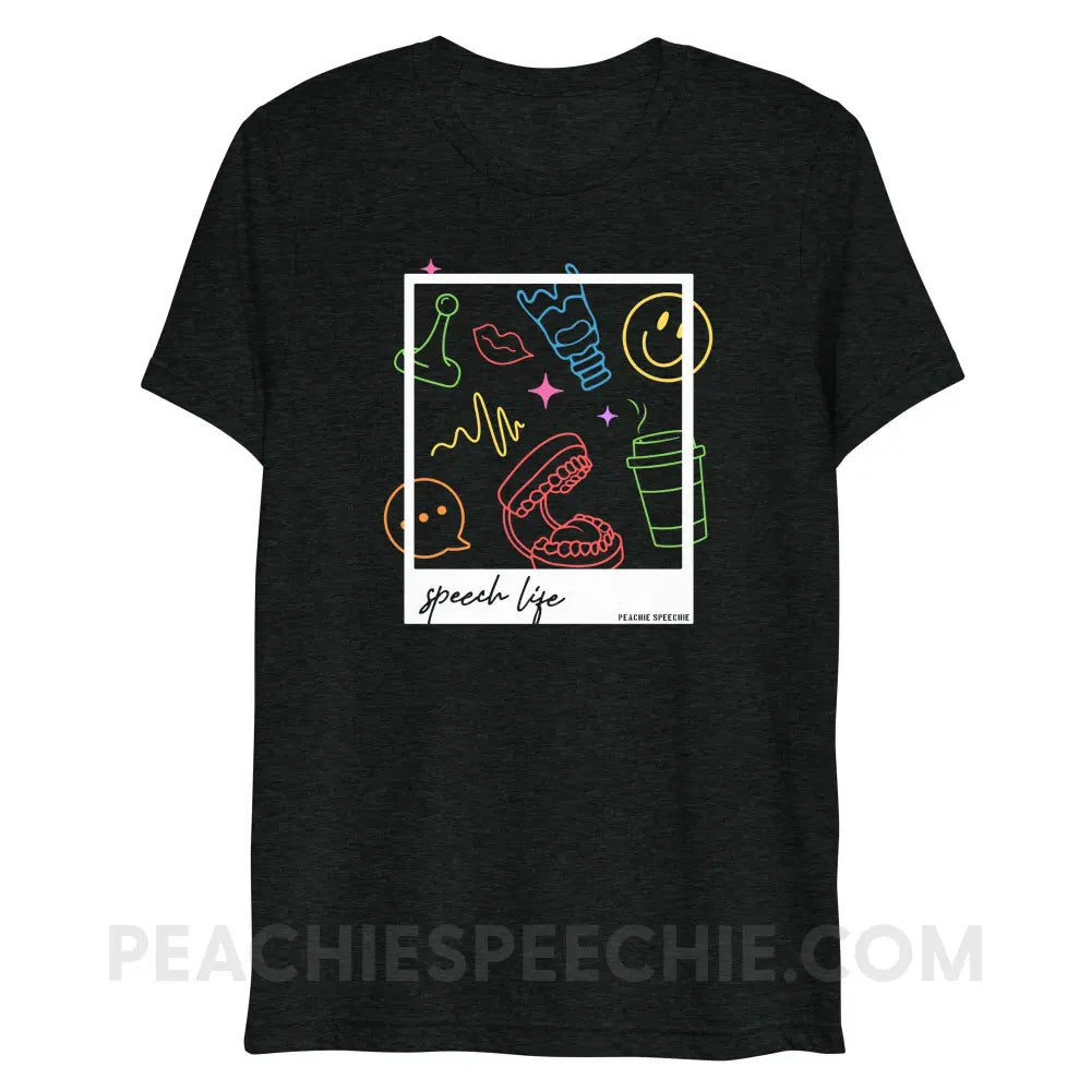 Speech Life Polaroid Tri-Blend Tee - Charcoal-Black Triblend / S - peachiespeechie.com