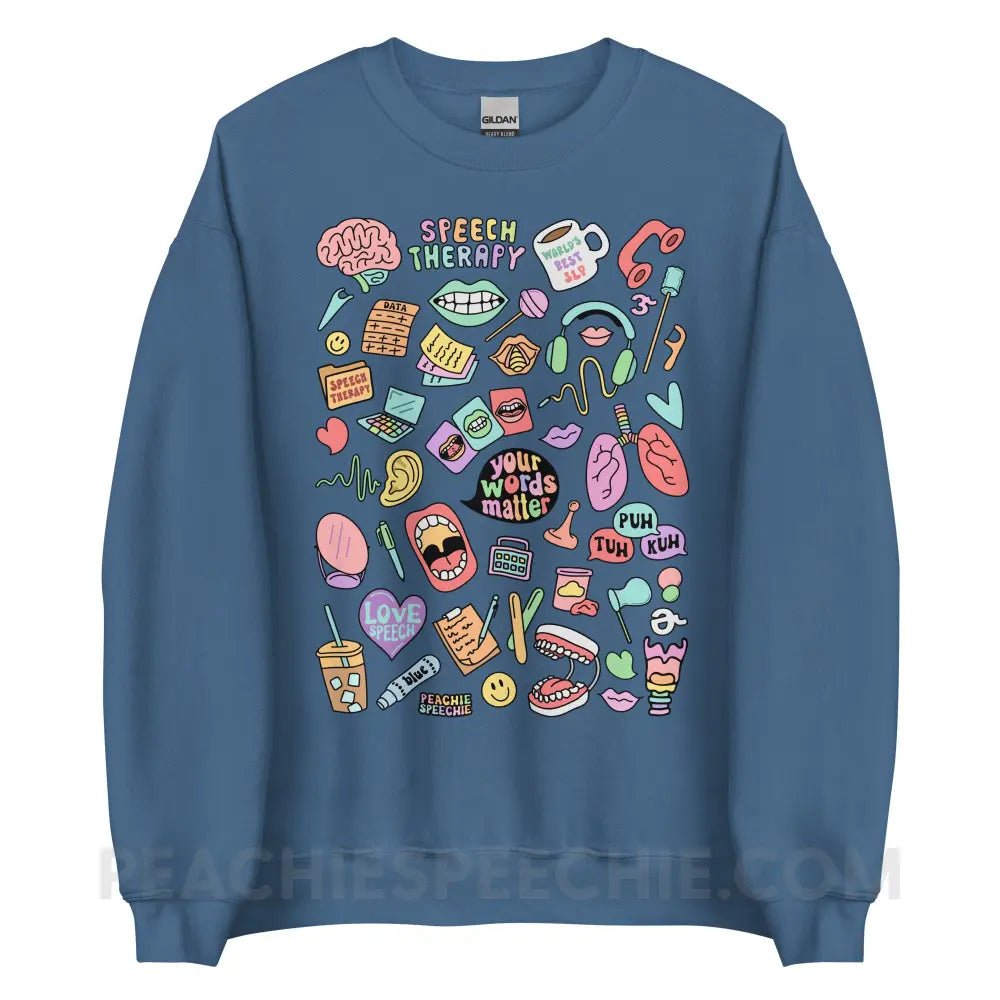 Speech Life Stuff Classic Sweatshirt - Indigo Blue / S - peachiespeechie.com