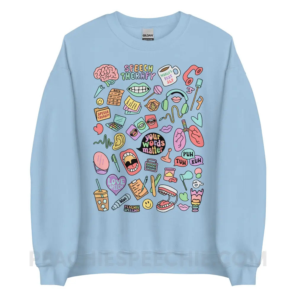 Speech Life Stuff Classic Sweatshirt - Light Blue / S - peachiespeechie.com