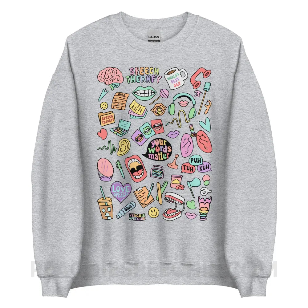 Speech Life Stuff Classic Sweatshirt - Sport Grey / S - peachiespeechie.com