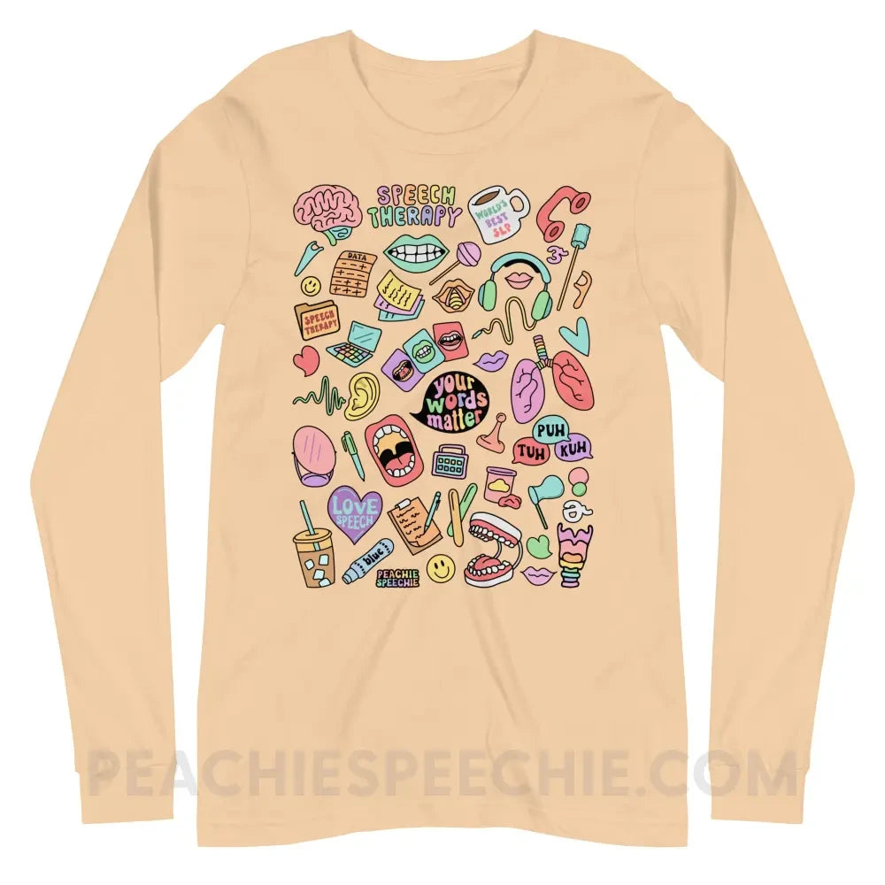 Speech Life Stuff Premium Long Sleeve - Sand Dune / XS peachiespeechie.com