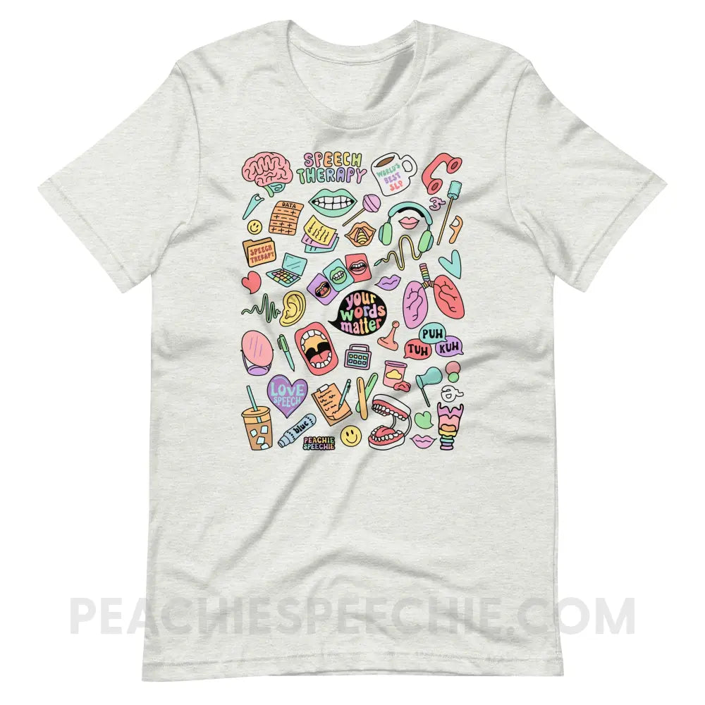 Speech Life Stuff Premium Soft Tee - Ash / S - peachiespeechie.com