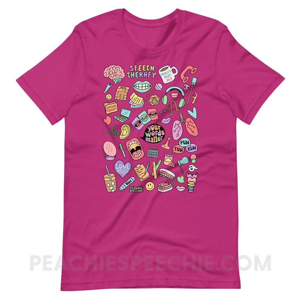 Speech Life Stuff Premium Soft Tee - Berry / S - peachiespeechie.com