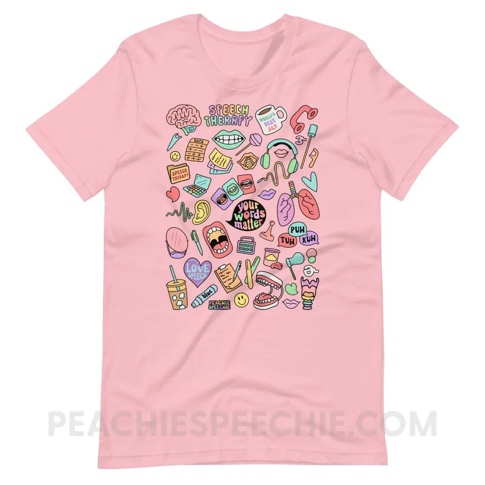Speech Life Stuff Premium Soft Tee - Pink / S - peachiespeechie.com
