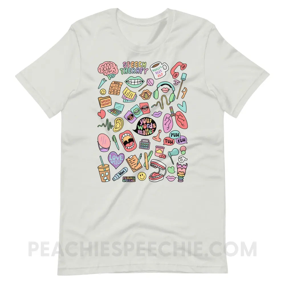 Speech Life Stuff Premium Soft Tee - Silver / S - peachiespeechie.com