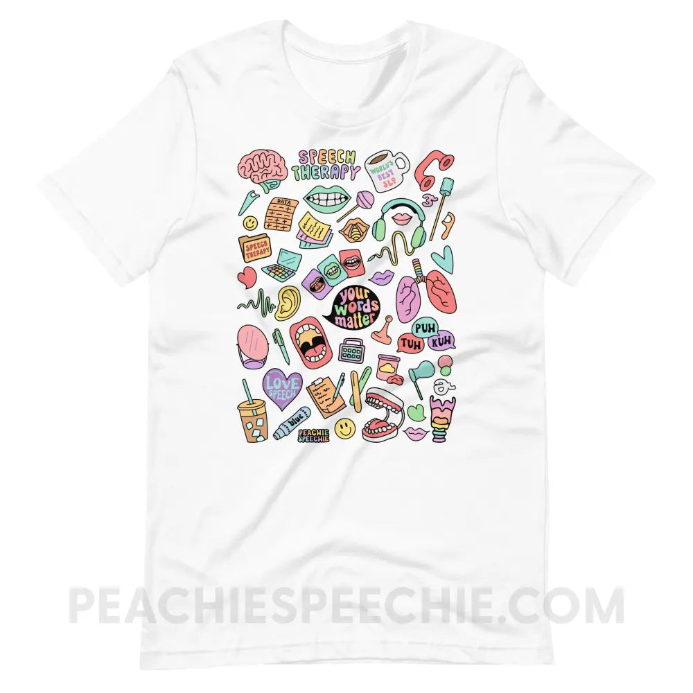 Speech Life Stuff Premium Soft Tee - White / XS - peachiespeechie.com