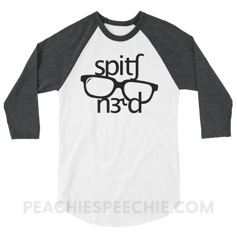 Speech Nerd in IPA Baseball Tee - White/Heather Charcoal / XS - T-Shirts & Tops peachiespeechie.com