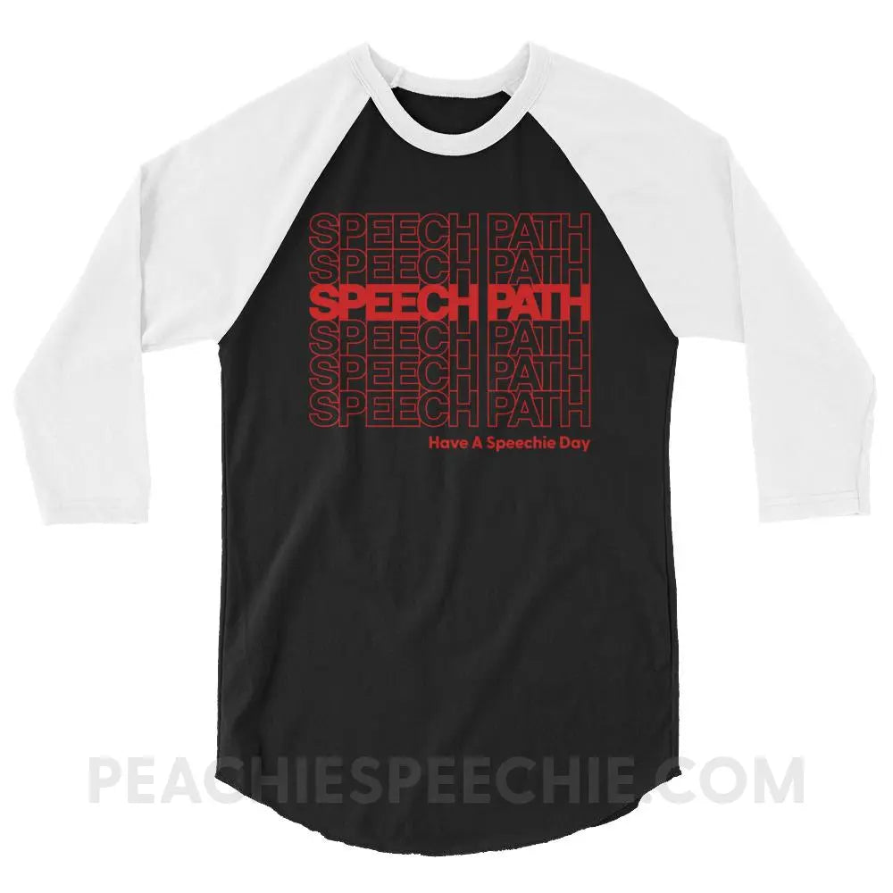 Speech Path Baseball Tee - Black/White / XS - T-Shirts & Tops peachiespeechie.com