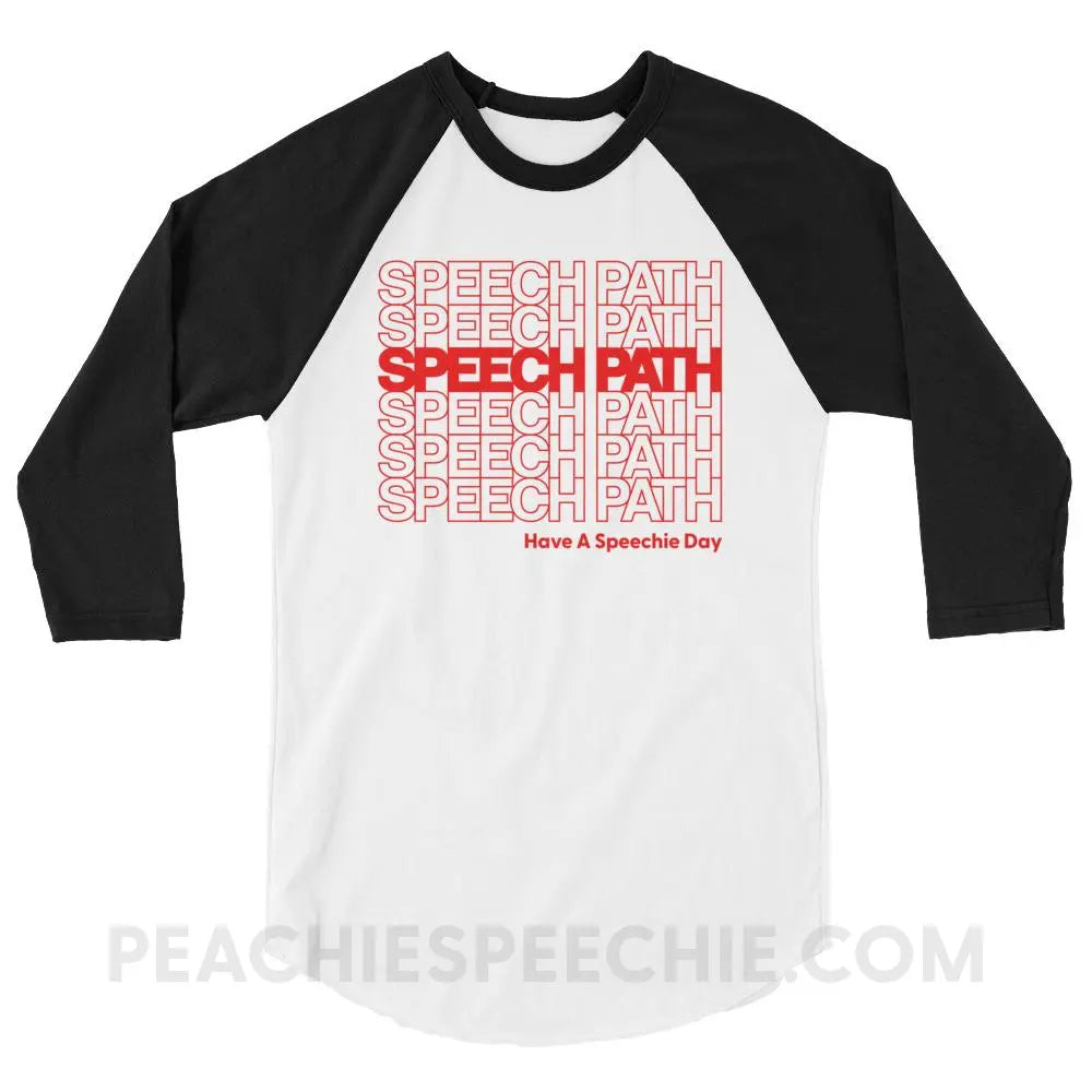 Speech Path Baseball Tee - White/Black / XS - T-Shirts & Tops peachiespeechie.com