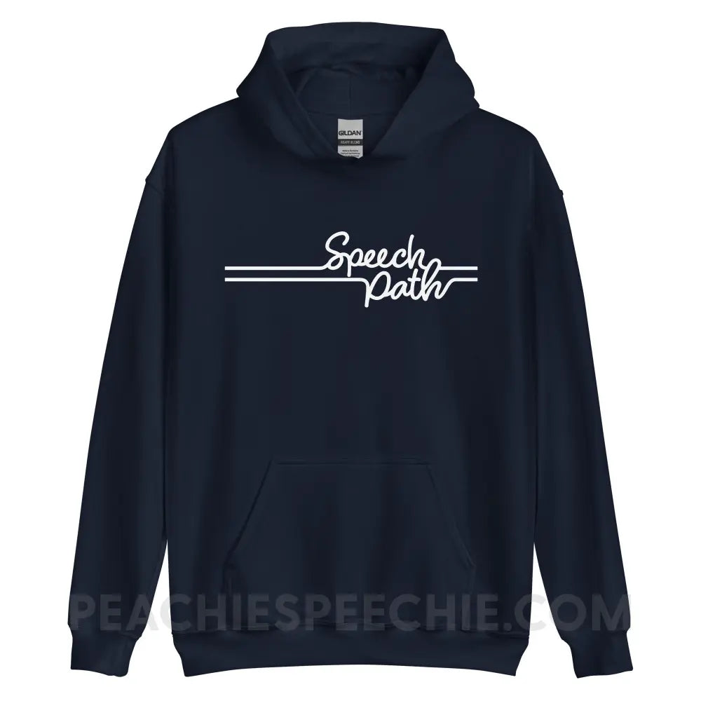 Speech Path Lines Classic Hoodie - Navy / S - peachiespeechie.com