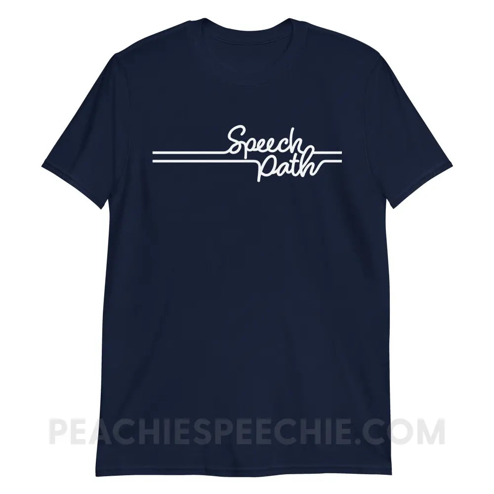 Speech Path Lines Classic Tee - Navy / S - T-Shirts & Tops peachiespeechie.com
