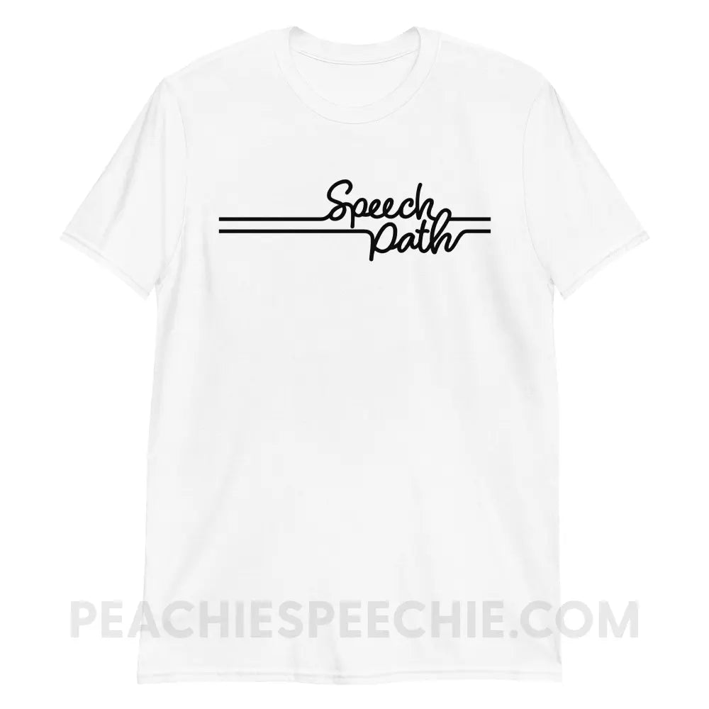Speech Path Lines Classic Tee - White / S - T-Shirts & Tops peachiespeechie.com
