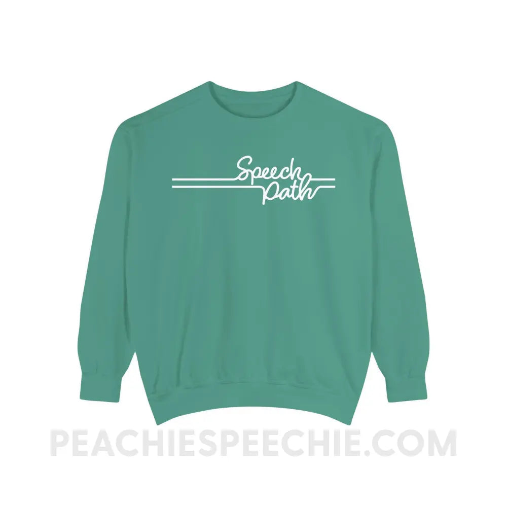 Speech Path Lines Comfort Colors Crewneck - Light Green / S - Sweatshirt peachiespeechie.com