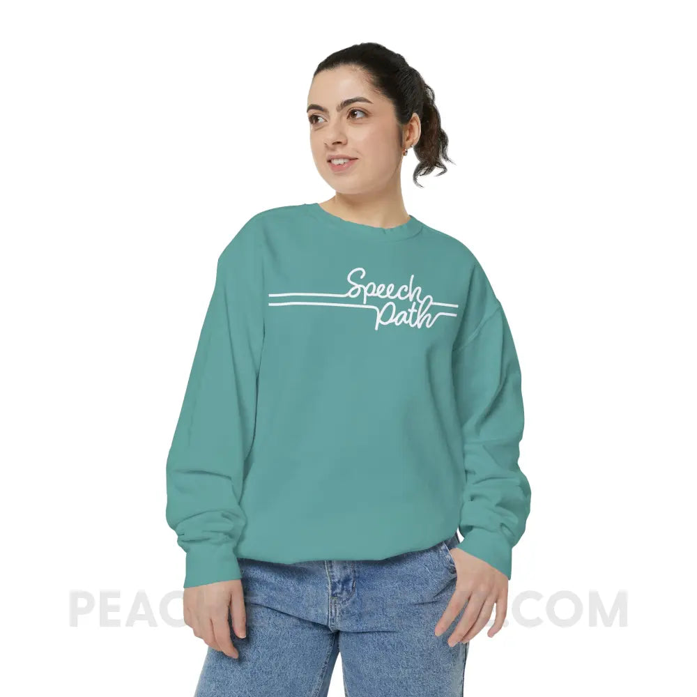 Speech Path Lines Comfort Colors Crewneck - Sweatshirt peachiespeechie.com