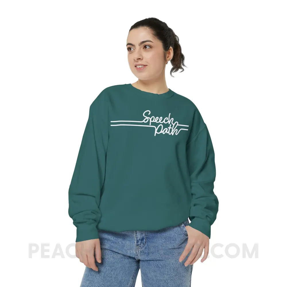 Speech Path Lines Comfort Colors Crewneck - Sweatshirt peachiespeechie.com