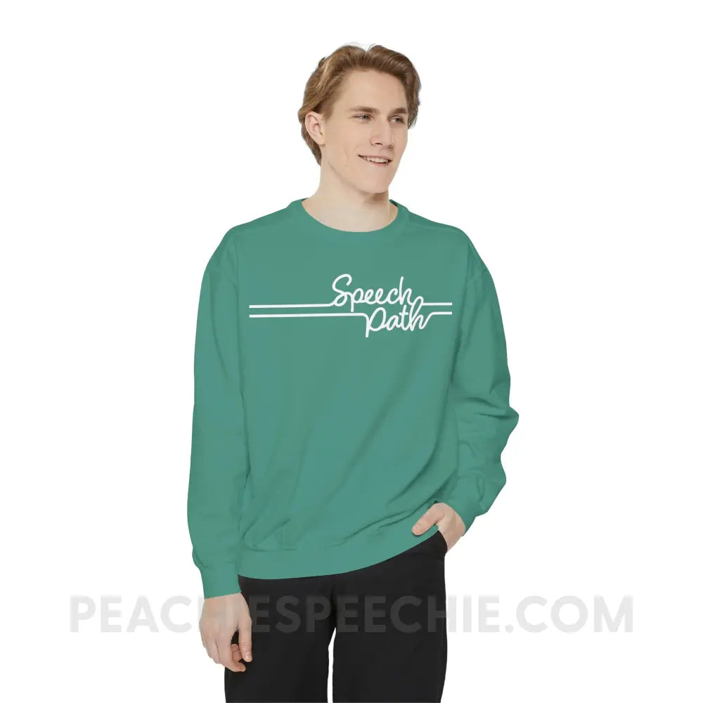 Speech Path Lines Comfort Colors Crewneck - Sweatshirt peachiespeechie.com