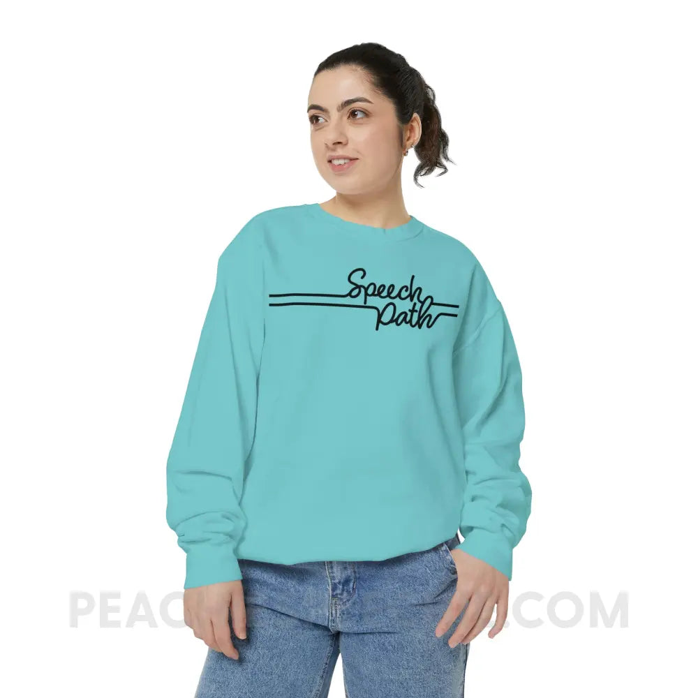 Speech Path Lines Comfort Colors Crewneck - Sweatshirt peachiespeechie.com