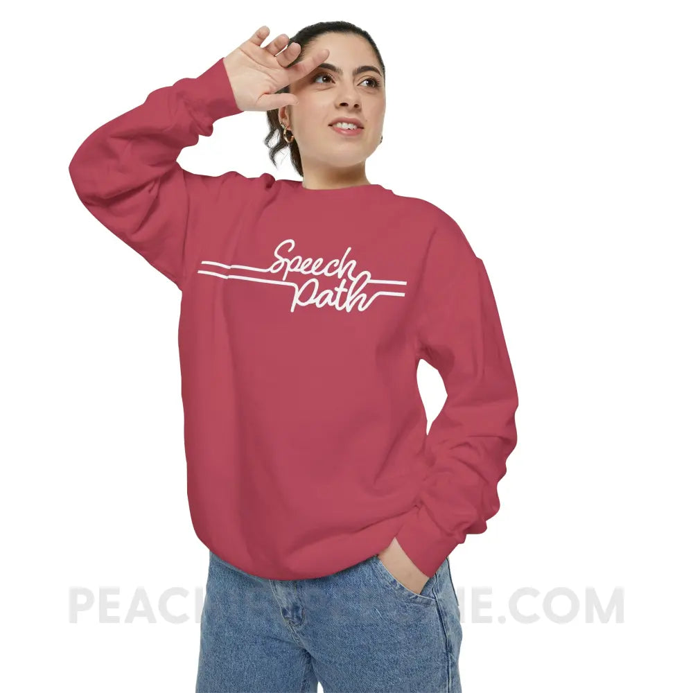 Speech Path Lines Comfort Colors Crewneck - Sweatshirt peachiespeechie.com
