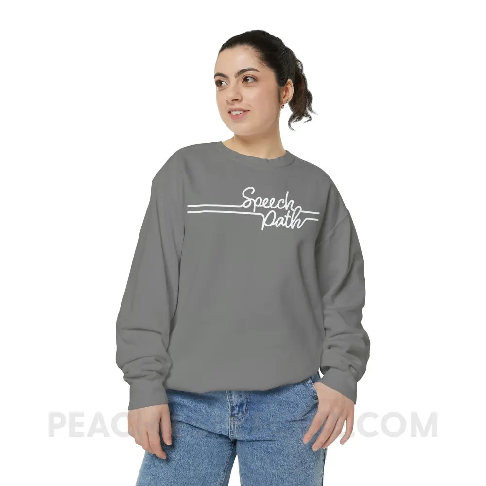 Speech Path Lines Comfort Colors Crewneck - Sweatshirt peachiespeechie.com
