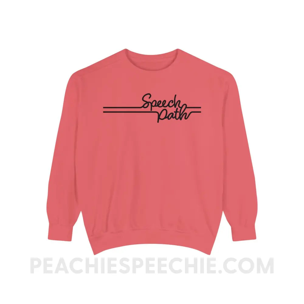 Speech Path Lines Comfort Colors Crewneck - Watermelon / S - Sweatshirt peachiespeechie.com