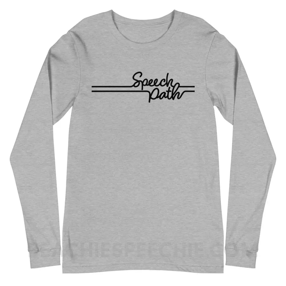 Speech Path Lines Premium Long Sleeve - Athletic Heather / XS - Shirts & Tops peachiespeechie.com