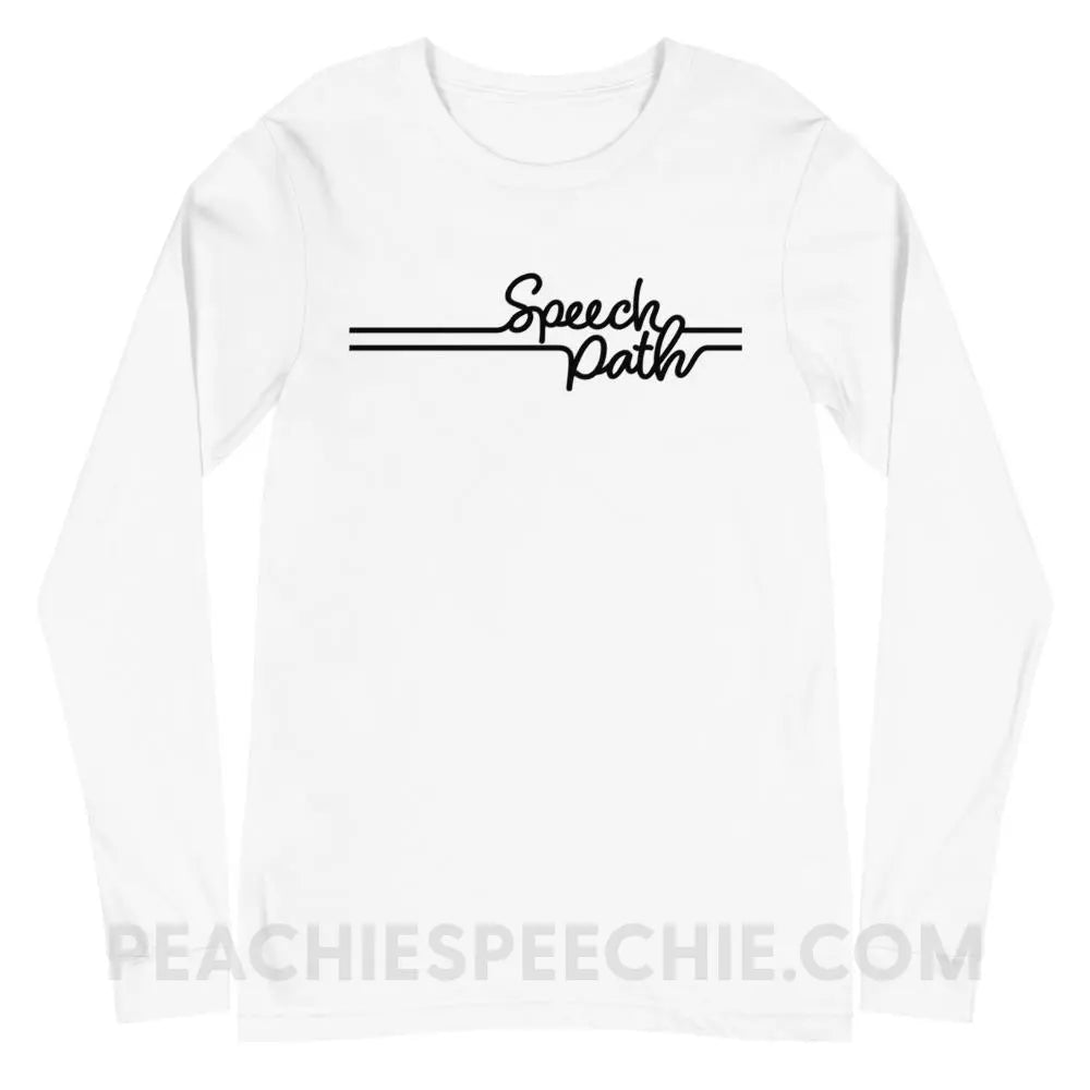 Speech Path Lines Premium Long Sleeve - White / XS - Shirts & Tops peachiespeechie.com
