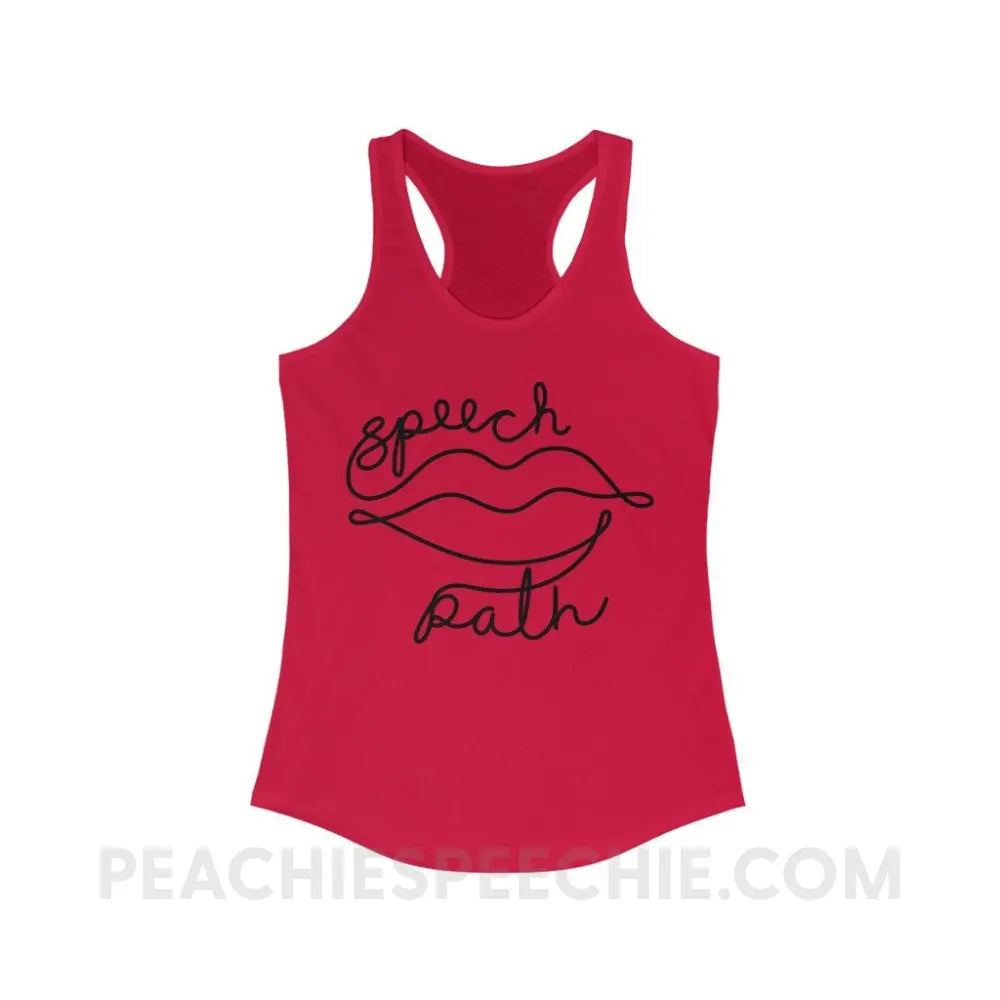Speech Path Lines Superfly Racerback - Solid Red / XS - Tank Top peachiespeechie.com