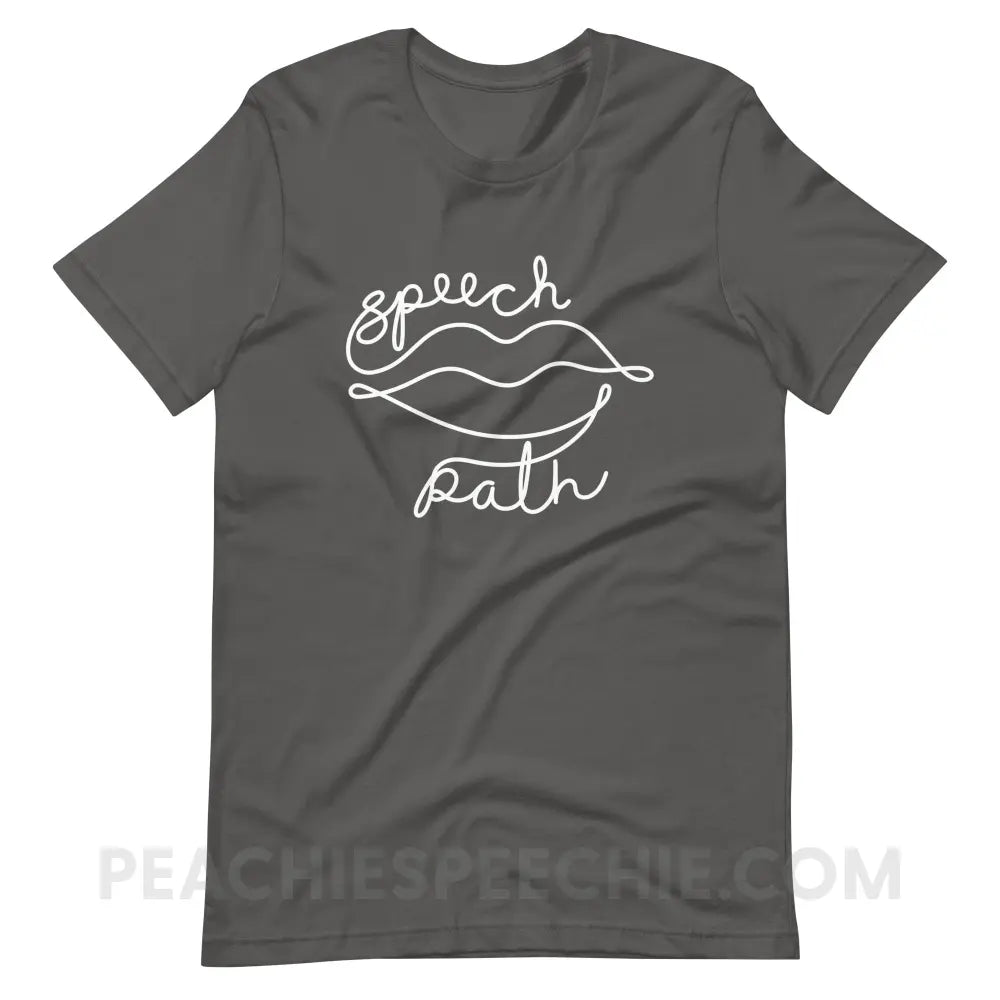 Speech Path Lips Premium Soft Tee - Asphalt / S - T-Shirt peachiespeechie.com