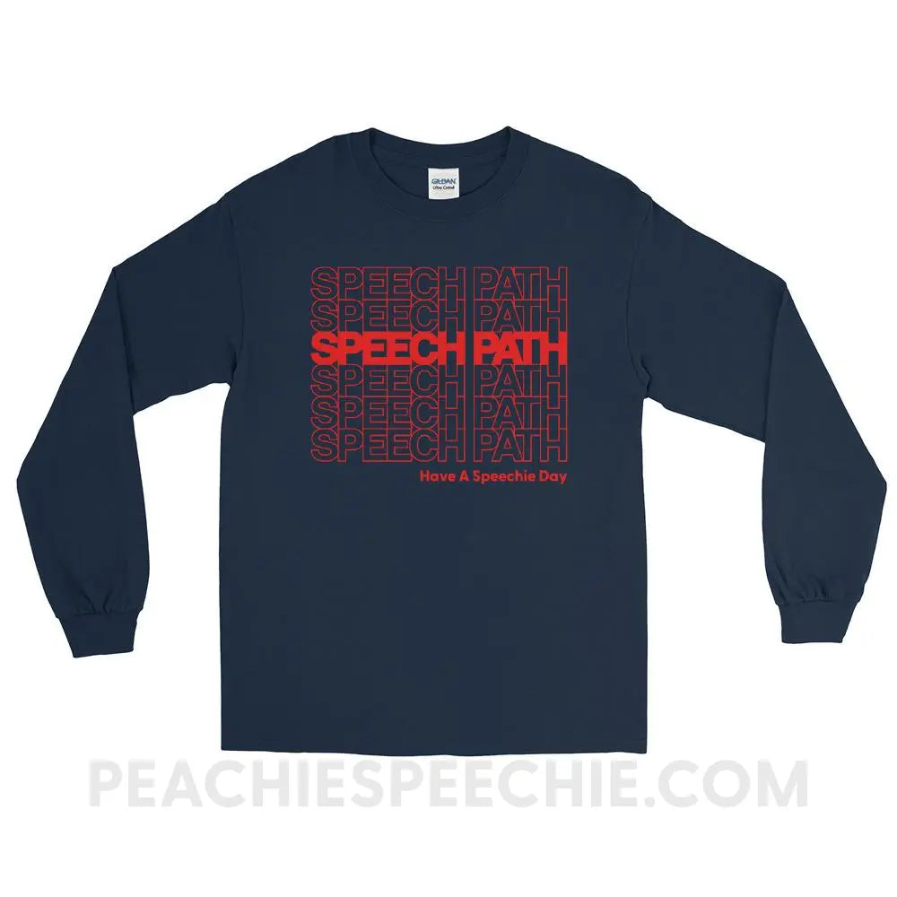Speech Path Long Sleeve Tee - Navy / S - T-Shirts & Tops peachiespeechie.com