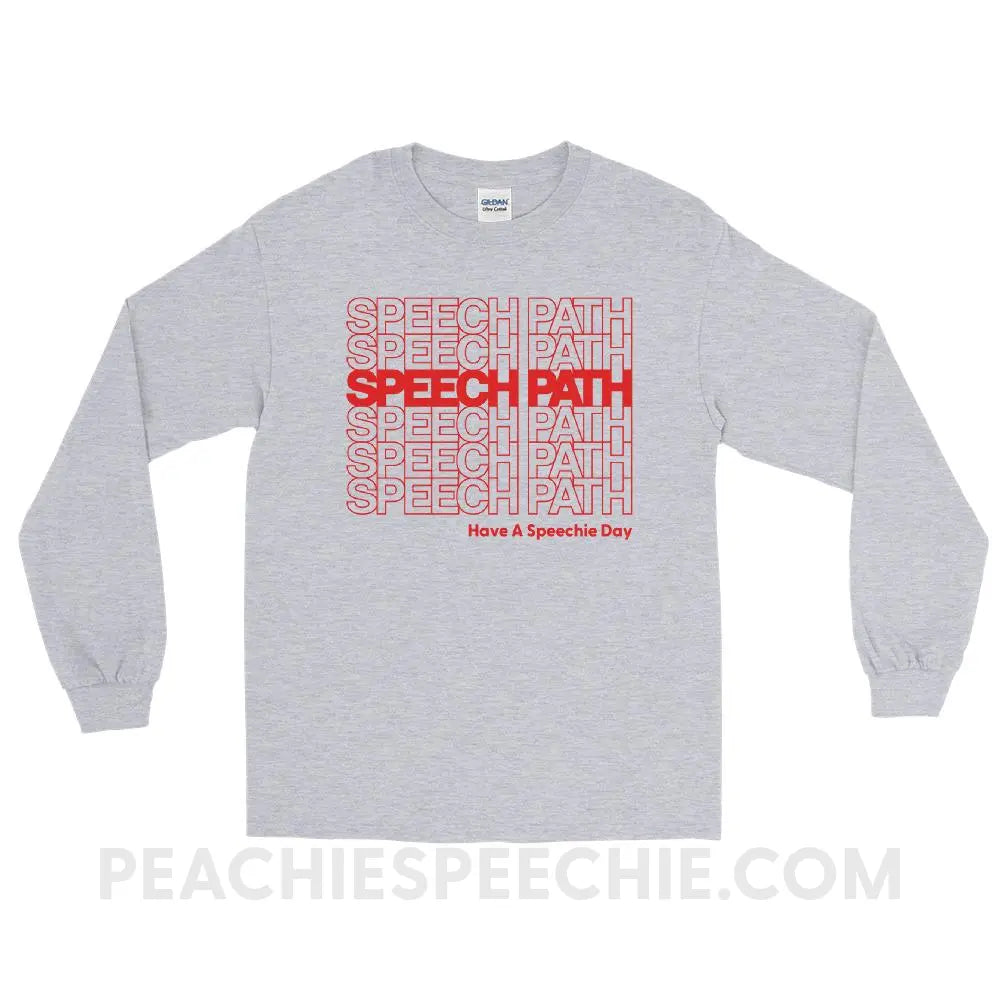 Speech Path Long Sleeve Tee - Sport Grey / S - T-Shirts & Tops peachiespeechie.com