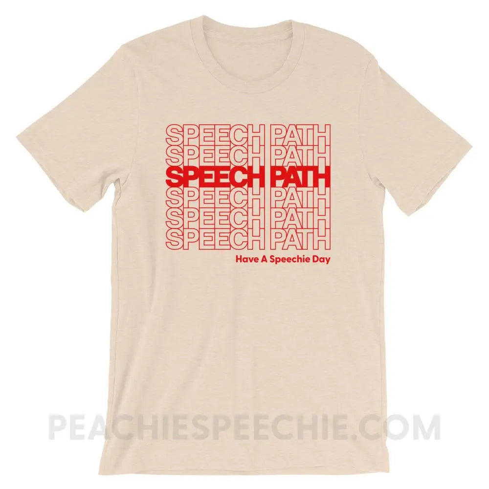 Speech Path Premium Soft Tee - Heather Dust / S - T-Shirts & Tops peachiespeechie.com
