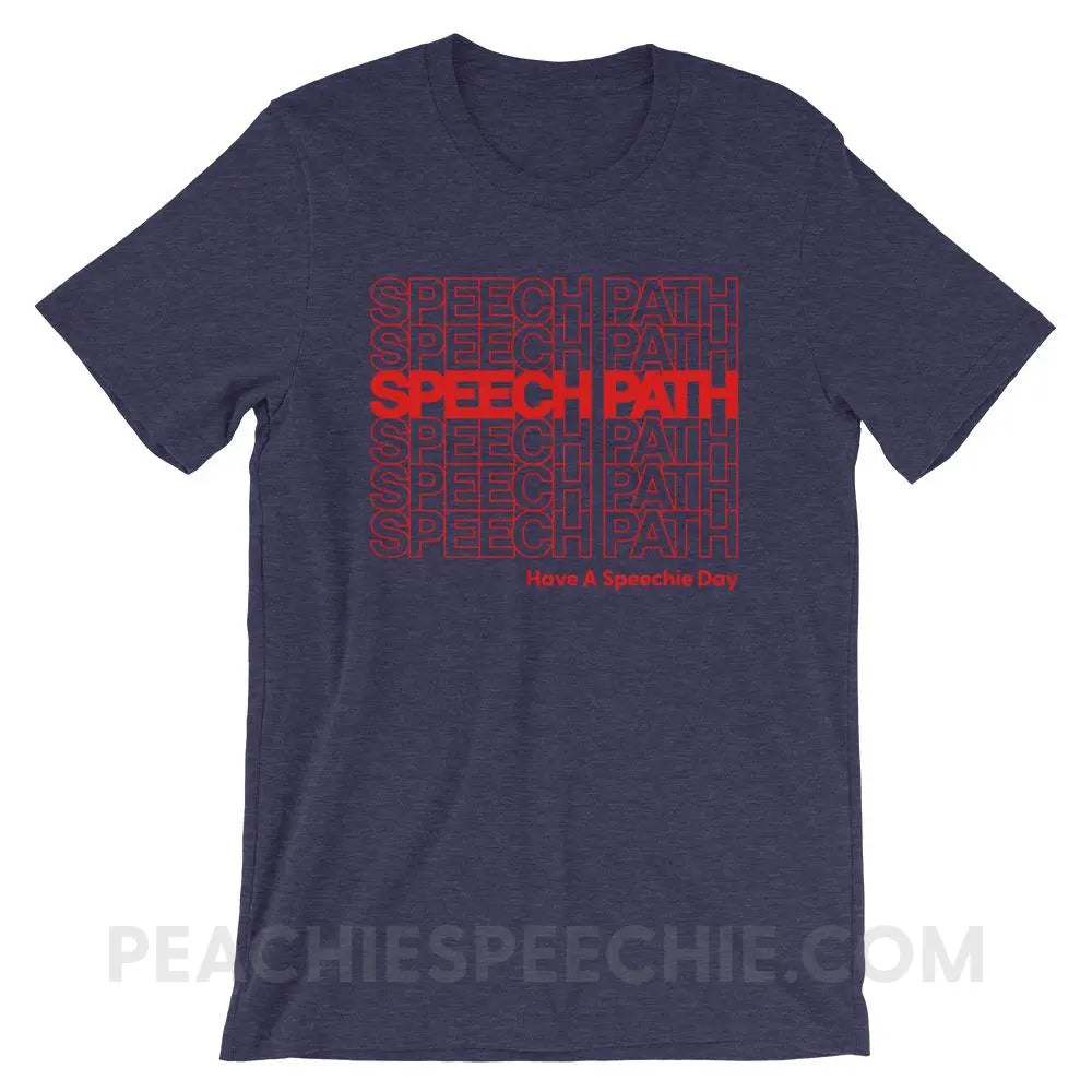 Speech Path Premium Soft Tee - Heather Midnight Navy / XS - T-Shirts & Tops peachiespeechie.com