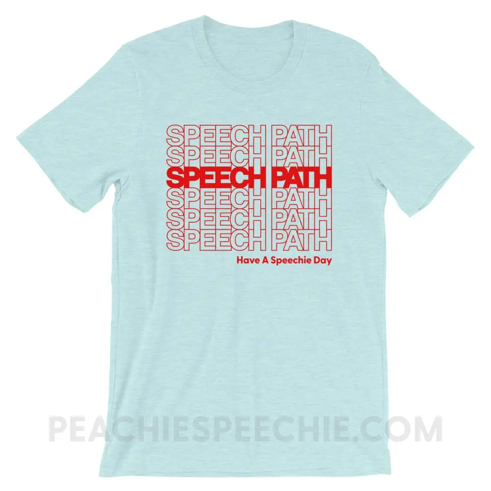Speech Path Premium Soft Tee - Heather Prism Ice Blue / XS - T-Shirts & Tops peachiespeechie.com