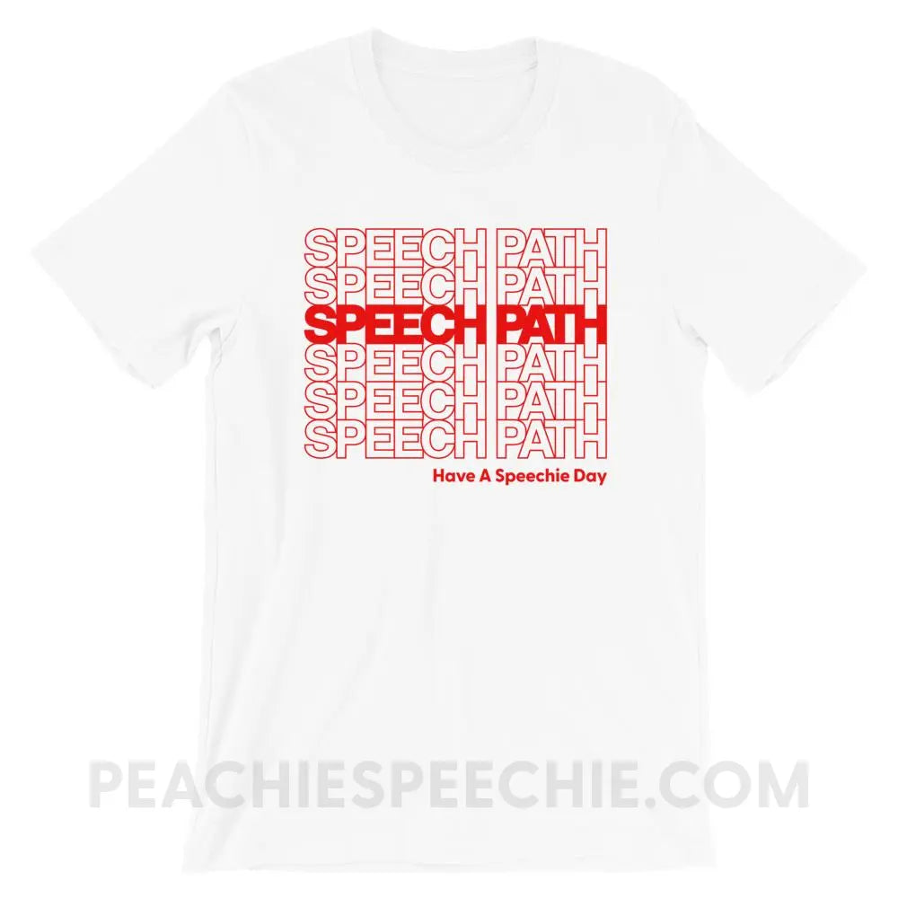 Speech Path Premium Soft Tee - White / XS - T-Shirts & Tops peachiespeechie.com