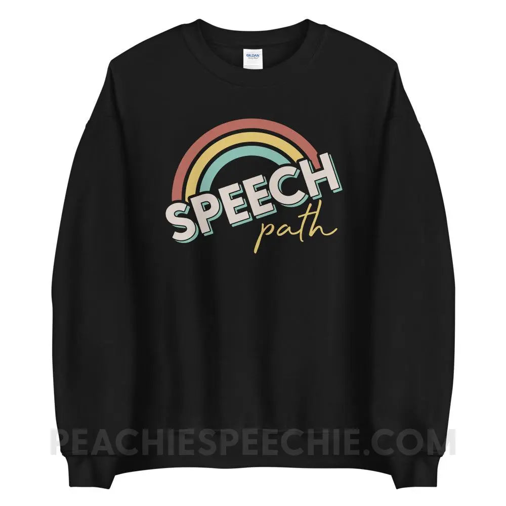 Speech Path Rainbow Classic Sweatshirt - Black / S - peachiespeechie.com